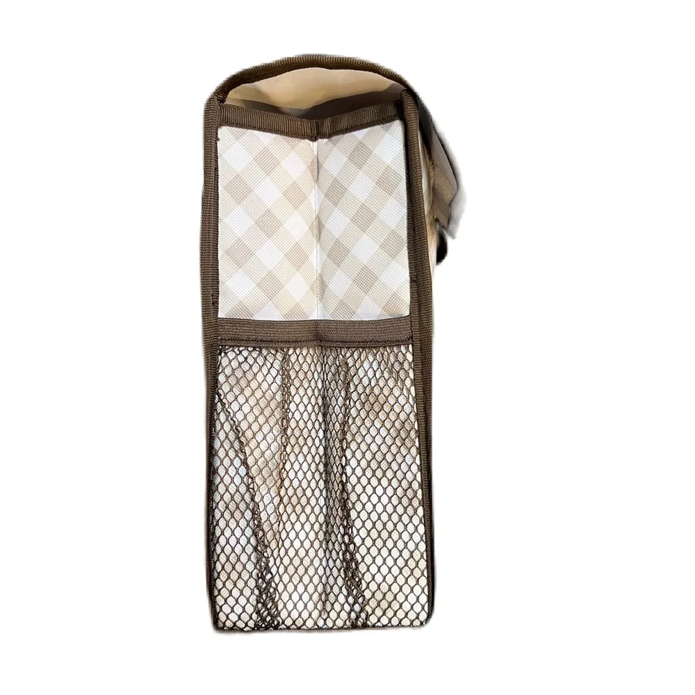 Thirty-One NWT Pack n’ Pull Caddy - Brown and White Gingham
